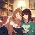 二人で読書 2枚目