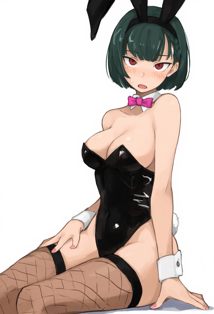 緑髪バニーガール