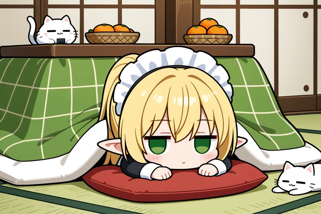 こたつむりなエルフメイドさん