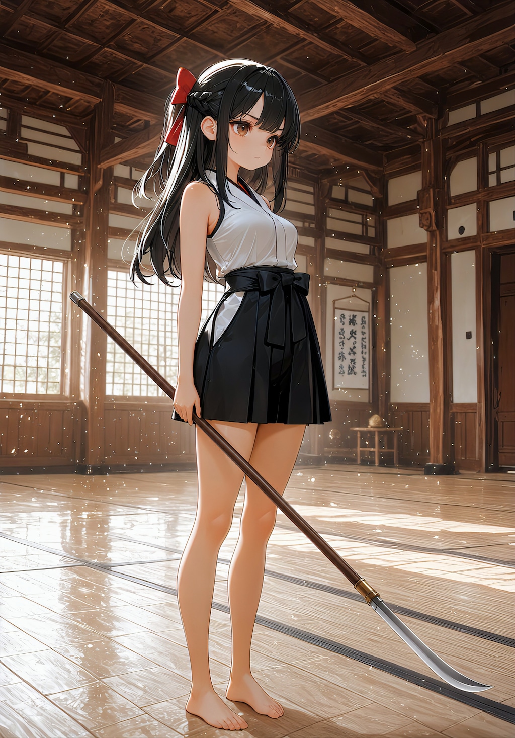 凛として、薙刀を携えて