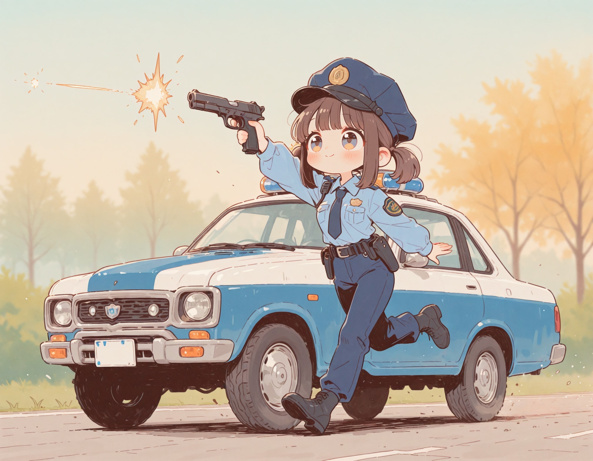 追跡中のポリス少女 | の人気AIイラスト・グラビア