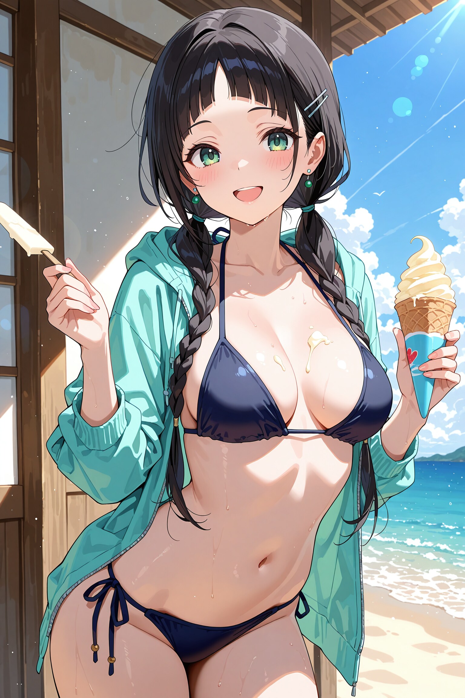 ビーチでのこよみちゃん