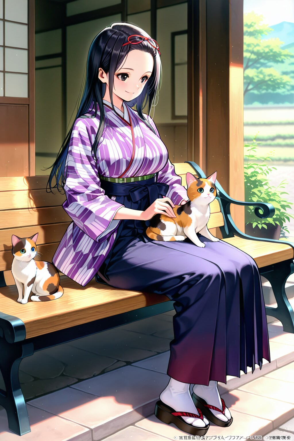 三毛猫と女の子