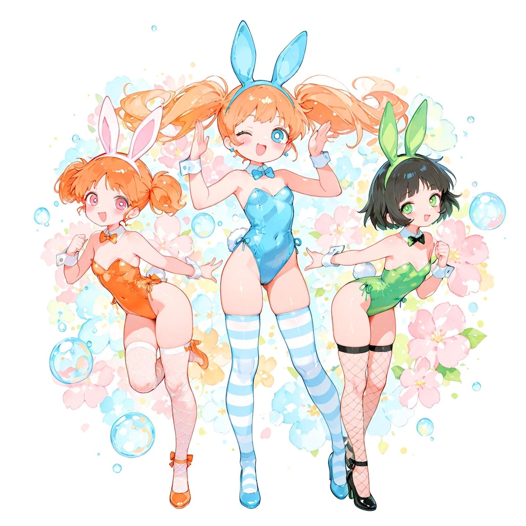 カラフルバニー少女