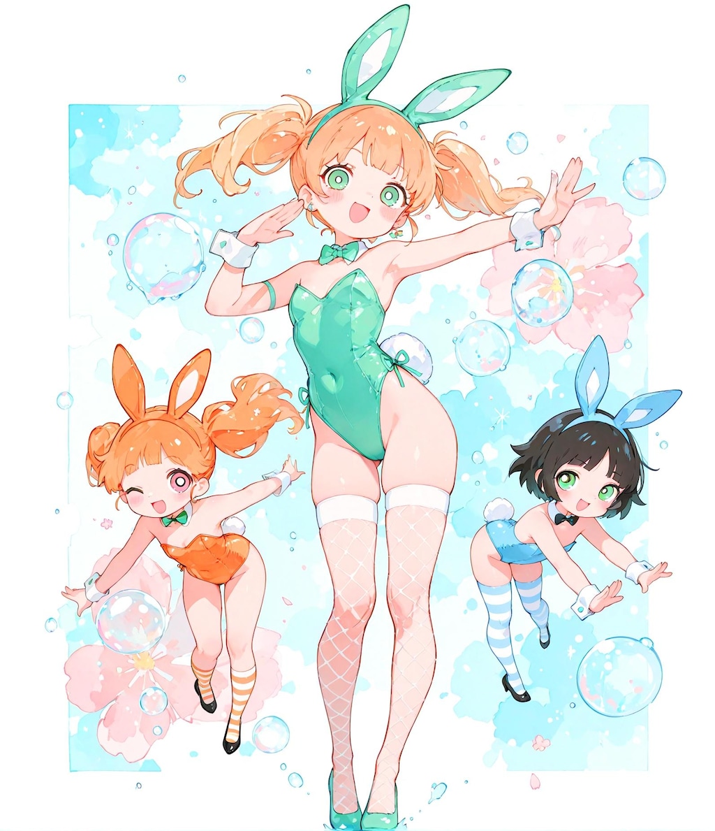 カラフルバニー少女