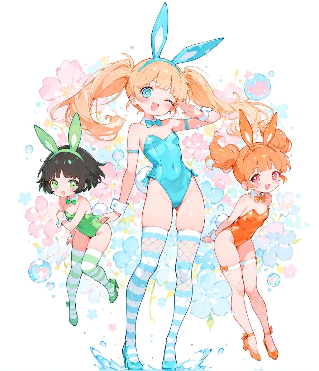 カラフルバニー少女