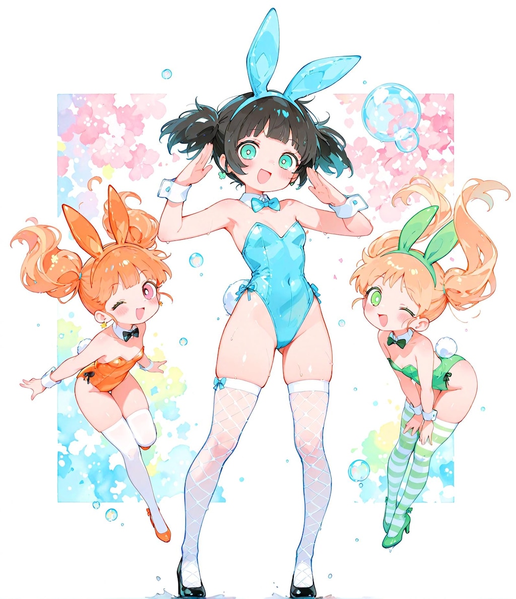 カラフルバニー少女