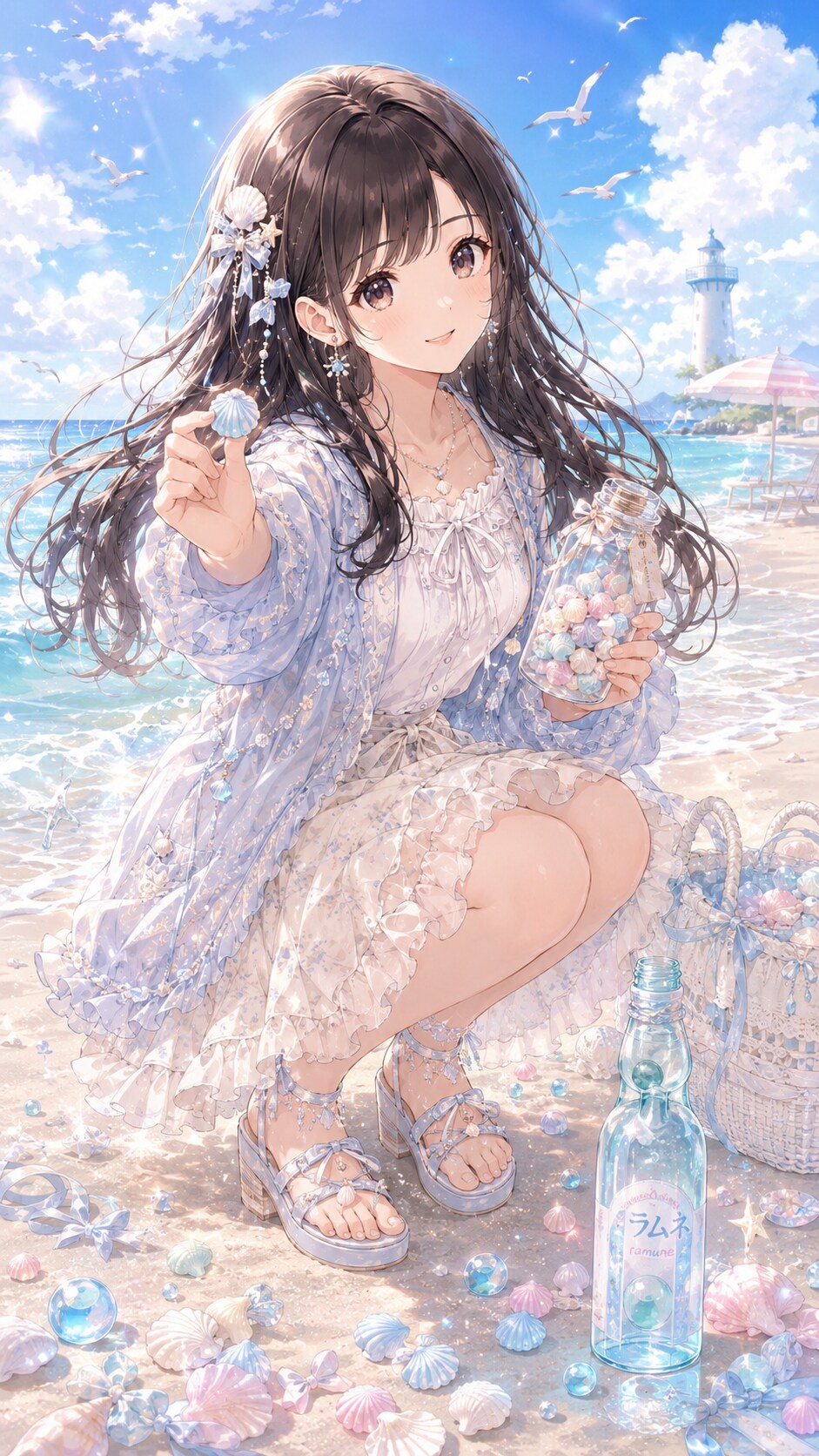 ラムネの海辺・貝殻キャンディ拾い【2/4】