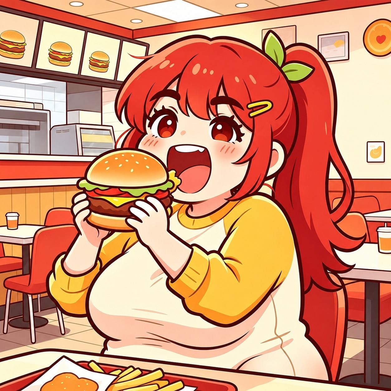 太くて大きいハンバーガー、太いハンバーガー？