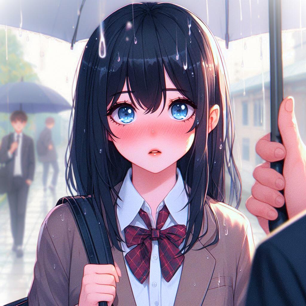 傘を差し出されただけで恋に落ちるびしょ濡れ女子