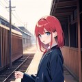 駅で迷っている女の子 2枚目