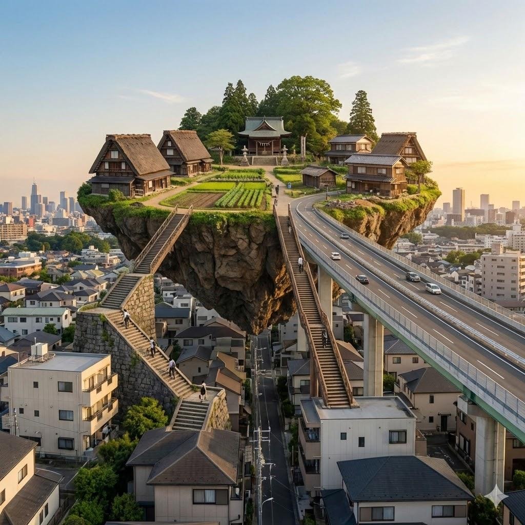 高い所に存在する村