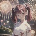 (12作品)浴衣を着て花火鑑賞/wearing yukata and watching fireworks 9枚目