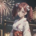 (12作品)浴衣を着て花火鑑賞/wearing yukata and watching fireworks 10枚目
