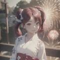 (12作品)浴衣を着て花火鑑賞/wearing yukata and watching fireworks 6枚目