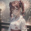 (12作品)浴衣を着て花火鑑賞/wearing yukata and watching fireworks 3枚目