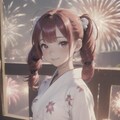 (12作品)浴衣を着て花火鑑賞/wearing yukata and watching fireworks 4枚目
