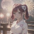 (12作品)浴衣を着て花火鑑賞/wearing yukata and watching fireworks 2枚目