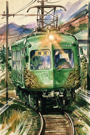 青ガエル電車 | の人気AIイラスト・グラビア