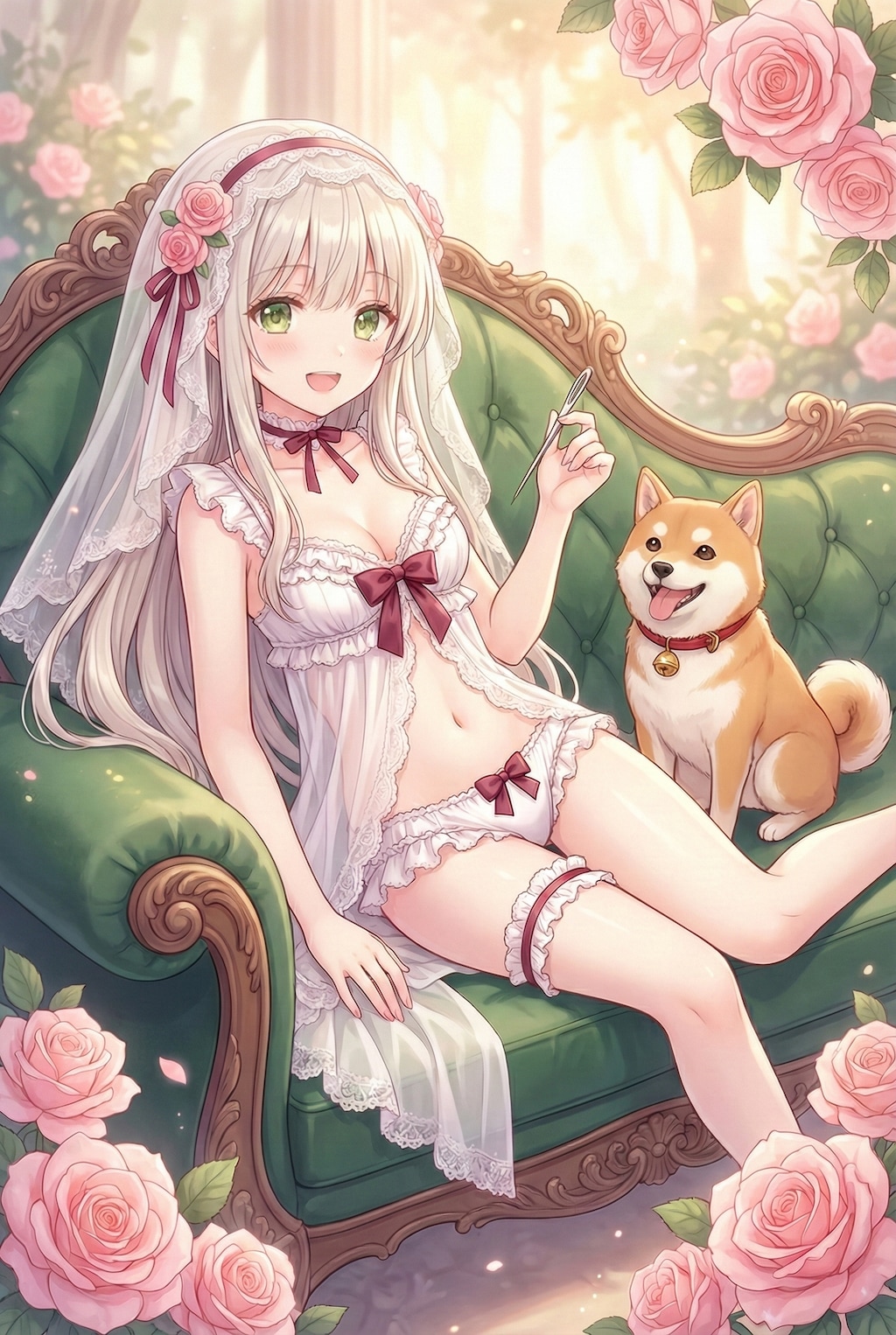 純白の薔薇と秘めたる銀針