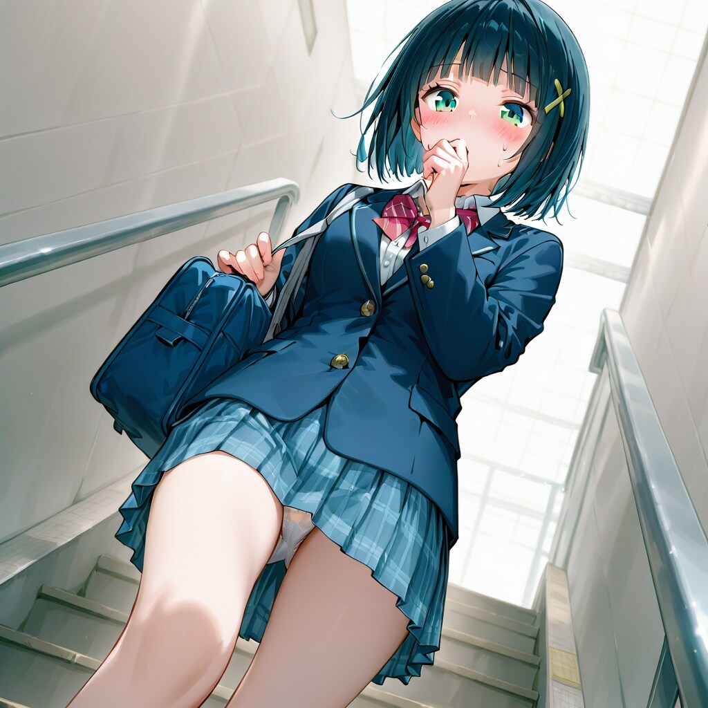 階段女子①