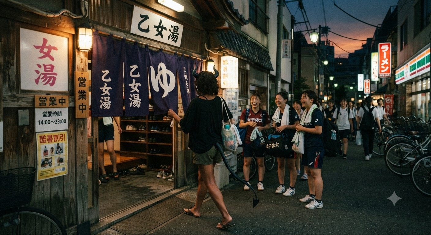 銭湯に来た