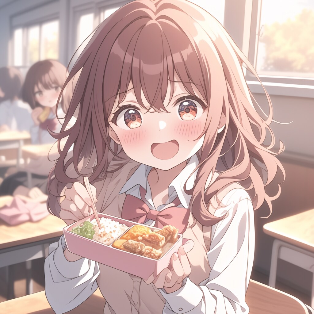お弁当を食べる女の子 Girl eating lunch