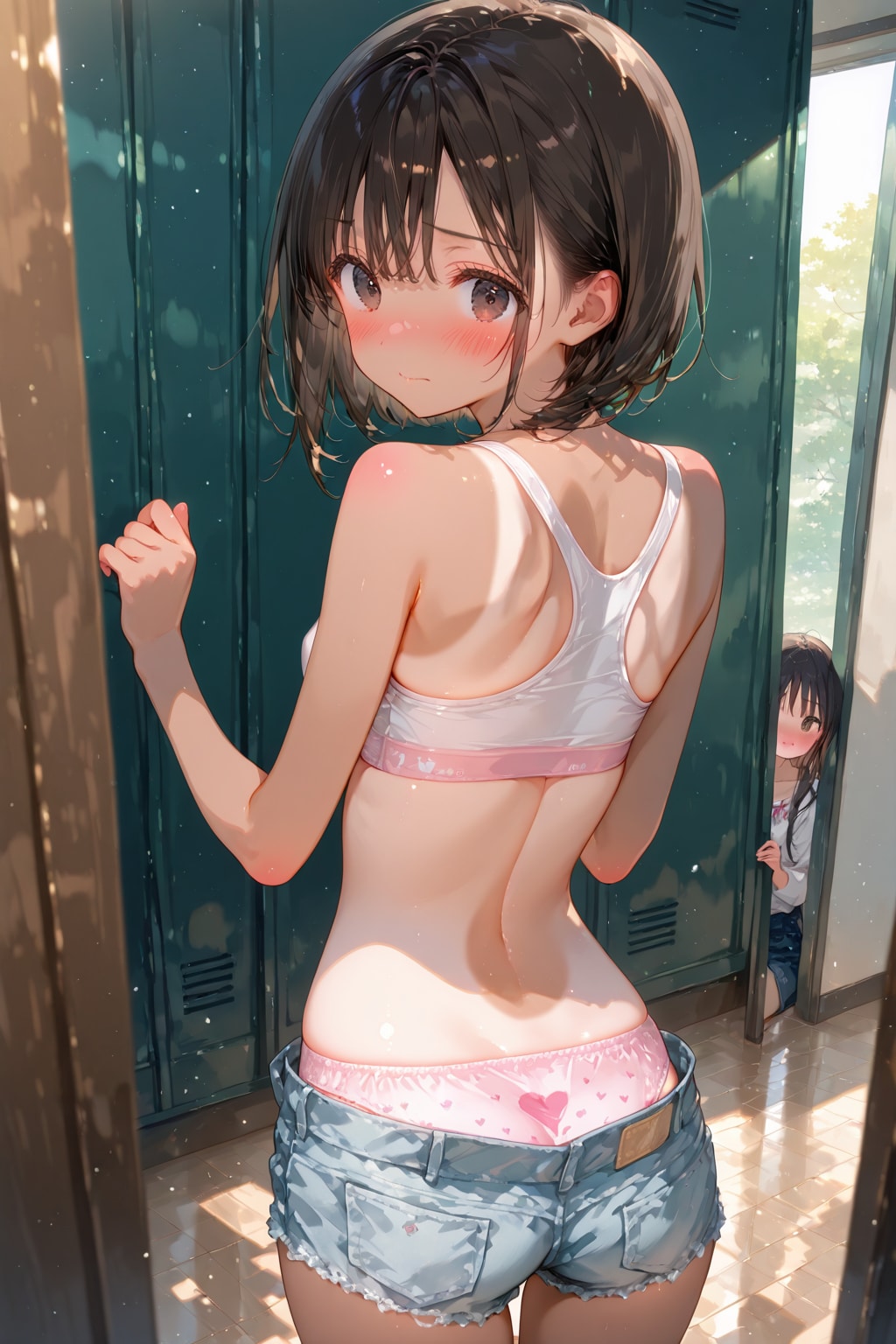 あかねの公開ワレメ①～脱衣所での着替え①