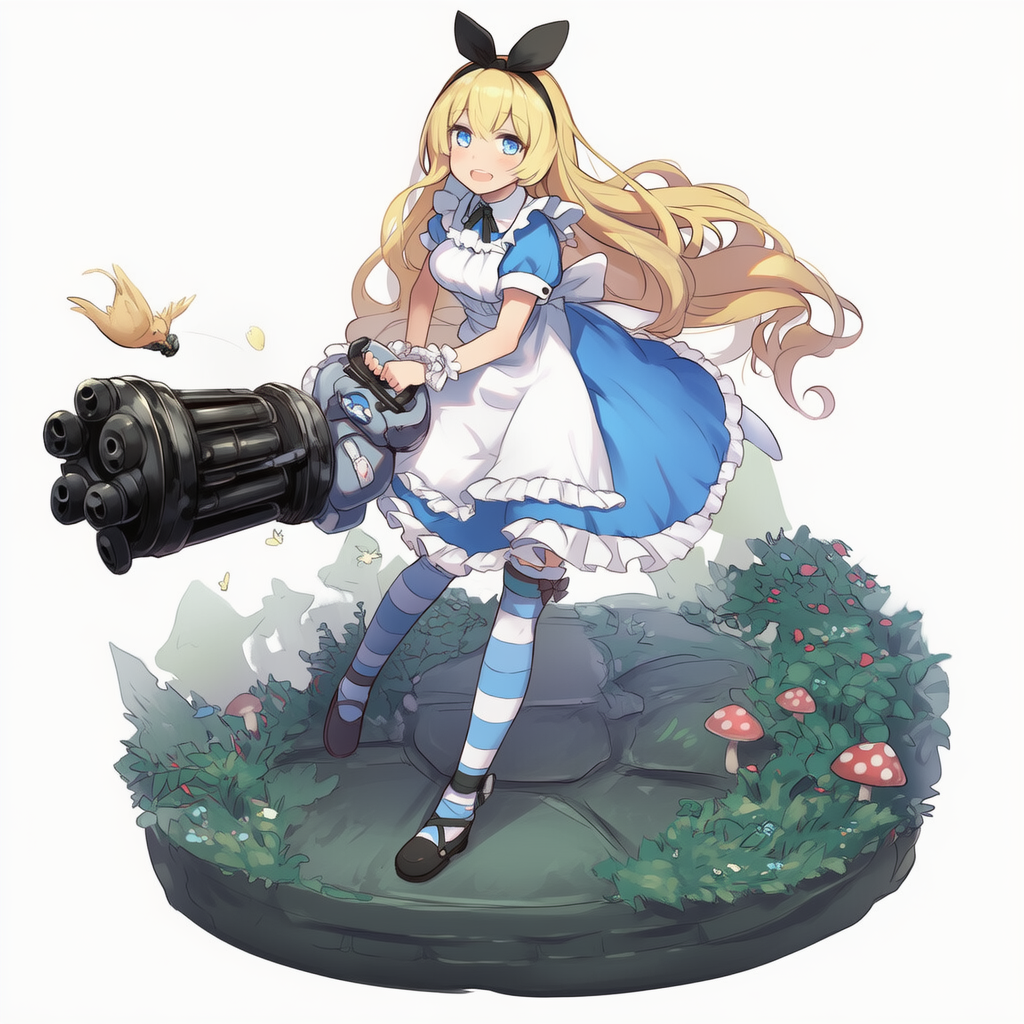 ガトリングガンを持ったアリス(NovelAI)