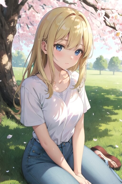 桜の木陰 | の人気AIイラスト・グラビア