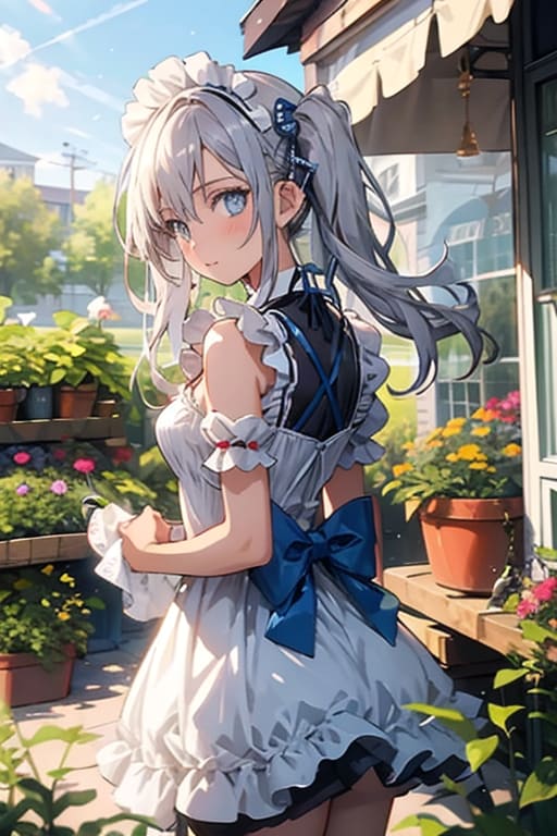 只今、摘み立てのハーブをお持ちいたします | の人気AIイラスト・グラビア