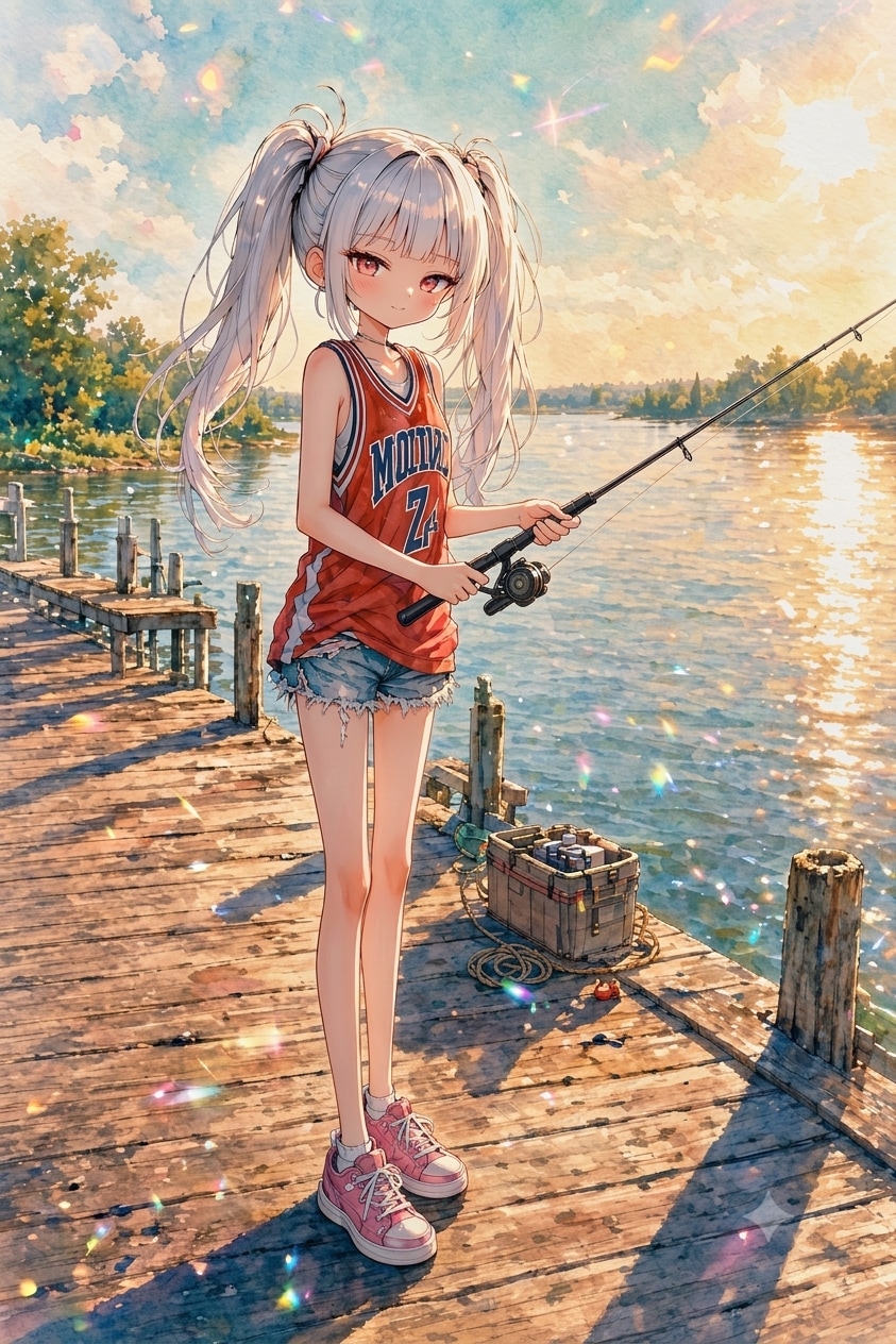 川釣り🎣　（MAI-Image-2.5-Flash　釣り習作）