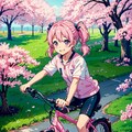 桜並木サイクリング 6枚目