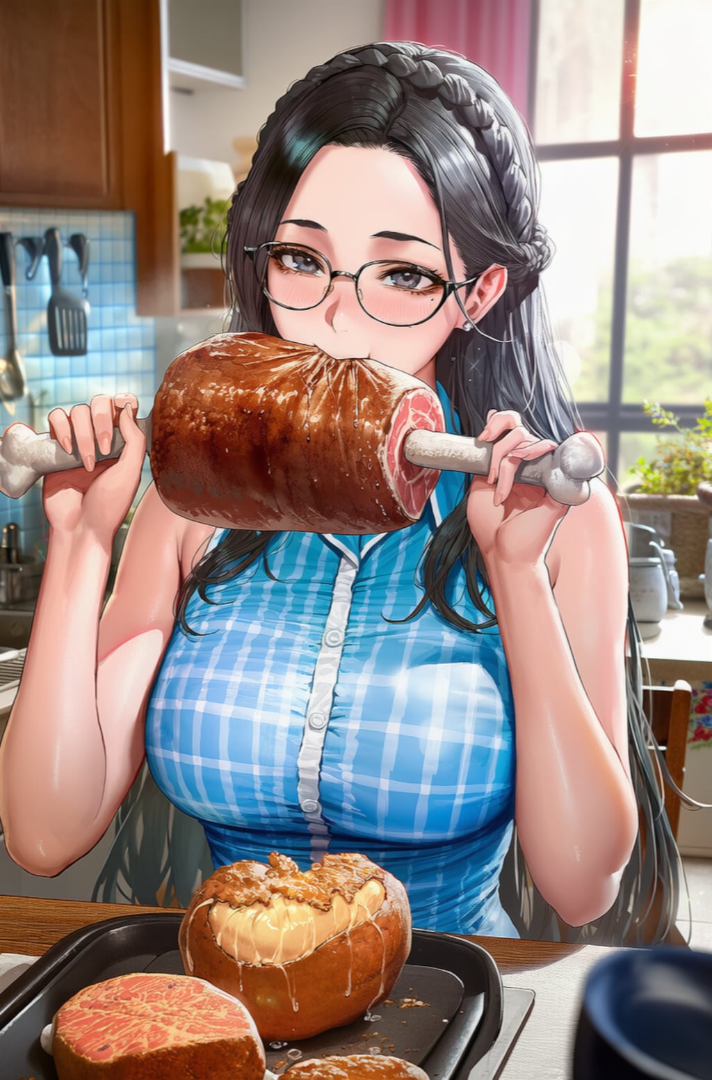 台風が近づくとママはとにかく肉が食べたくなるらしい🤤♥️🍖