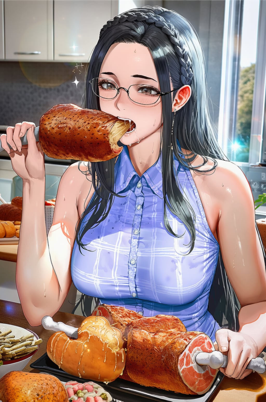 台風が近づくとママはとにかく肉が食べたくなるらしい🤤♥️🍖