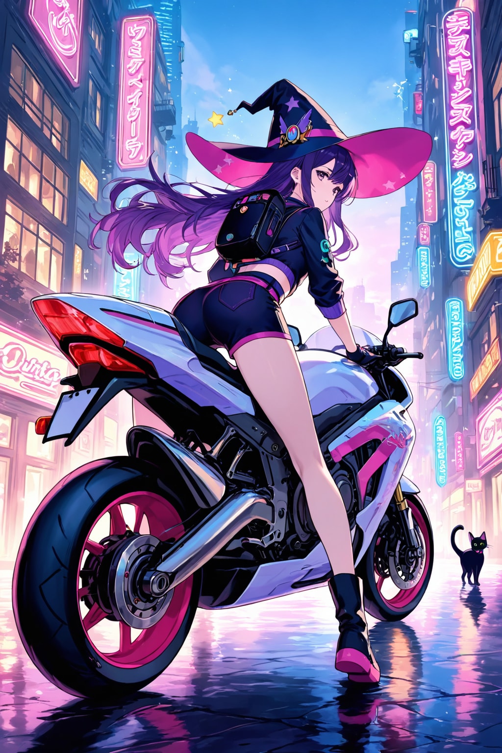 バイク好きな魔女 | の人気AIイラスト・グラビア