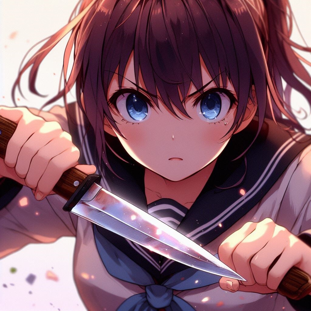 ナイフを構える女の子