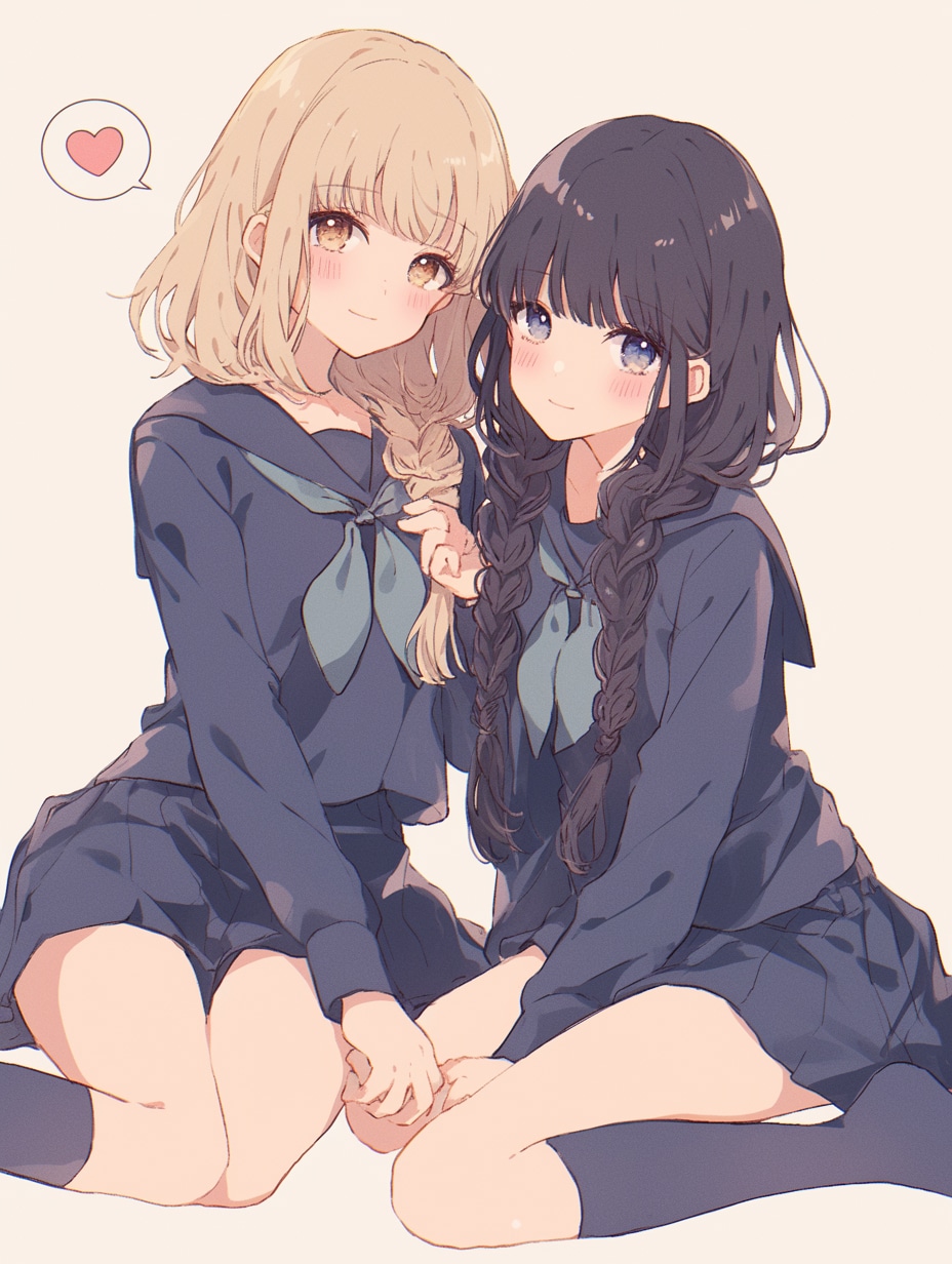 二人のJK191 | の人気AIイラスト・グラビア