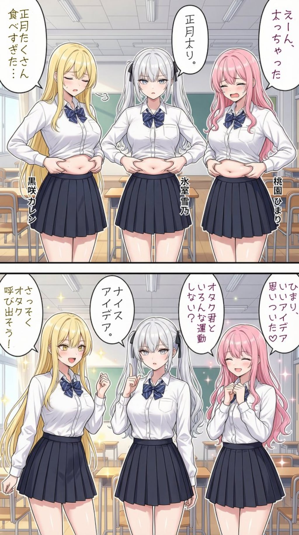 正月太りを解消するためにオタク君と"運動"をする一軍ギャルズ