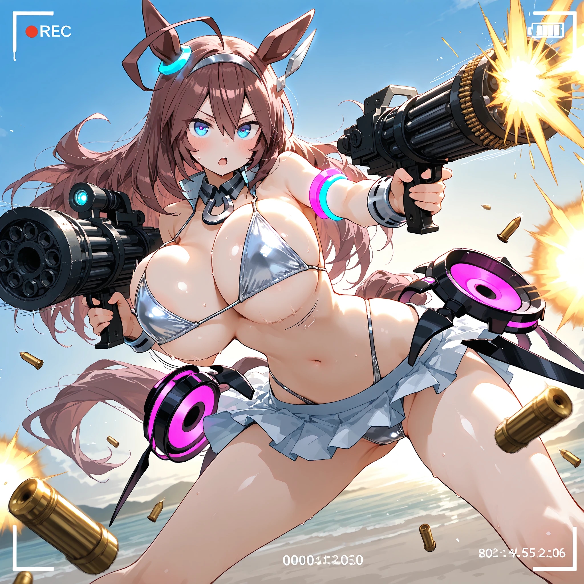 ミニガンを撃つブルンボインさん♪