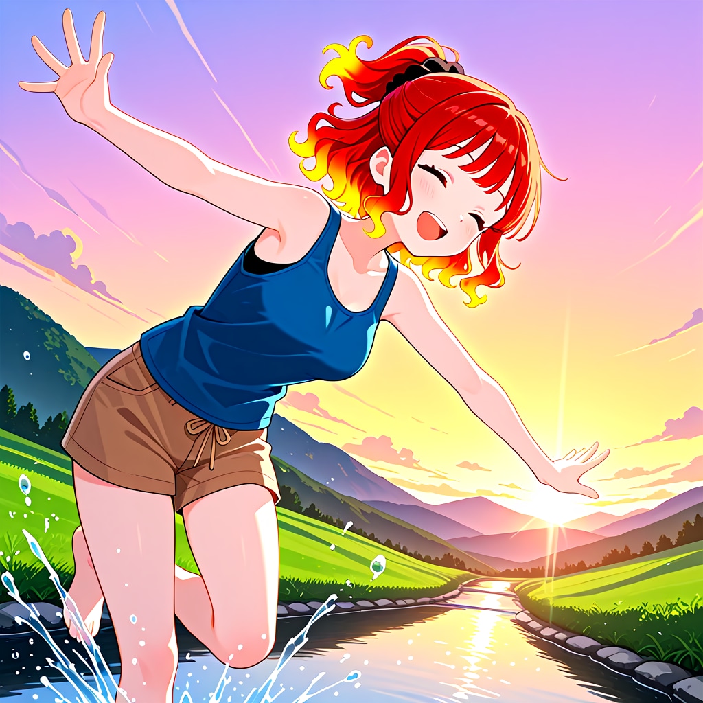 水辺の夕涼み