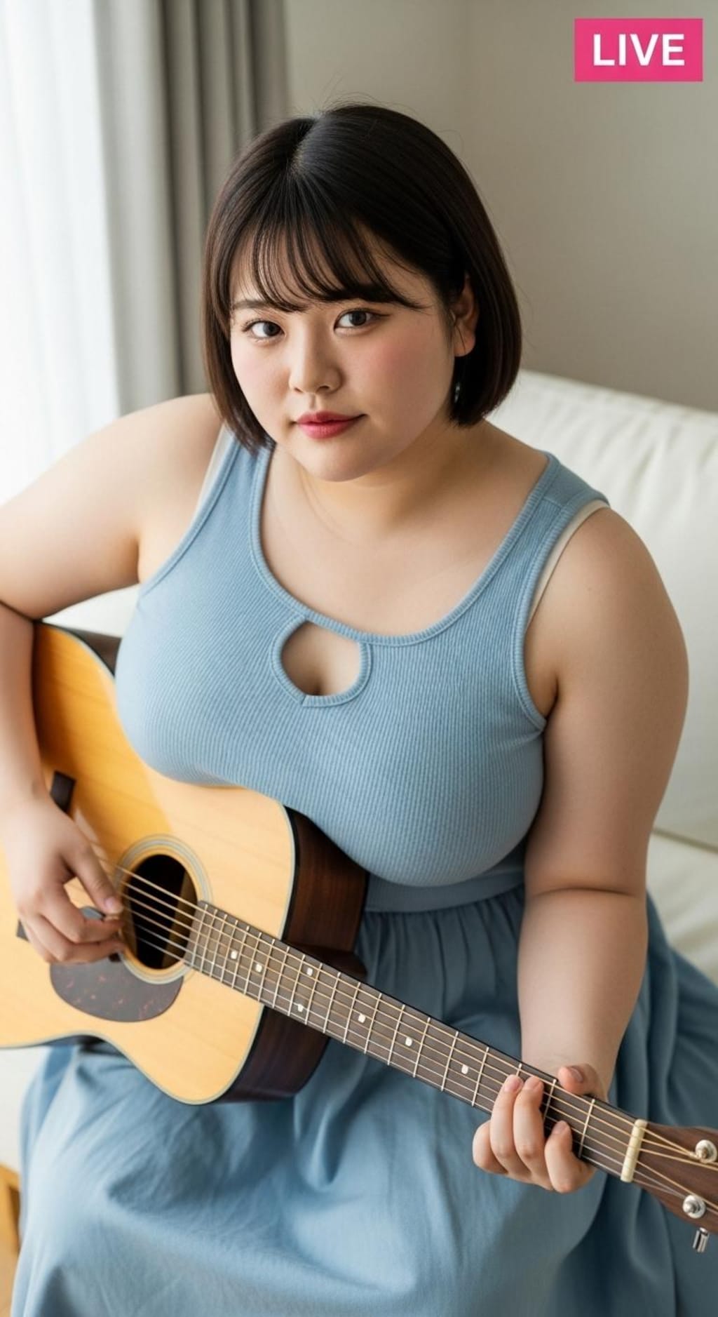 自分の魅力をよく理解している女性の弾き語りインスタライブ（ぽっちゃり編２）