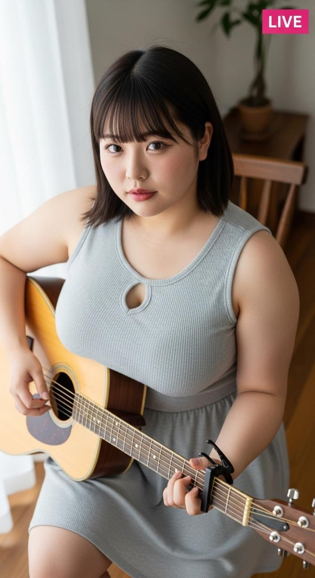 自分の魅力をよく理解している女性の弾き語りインスタライブ（ぽっちゃり編２）