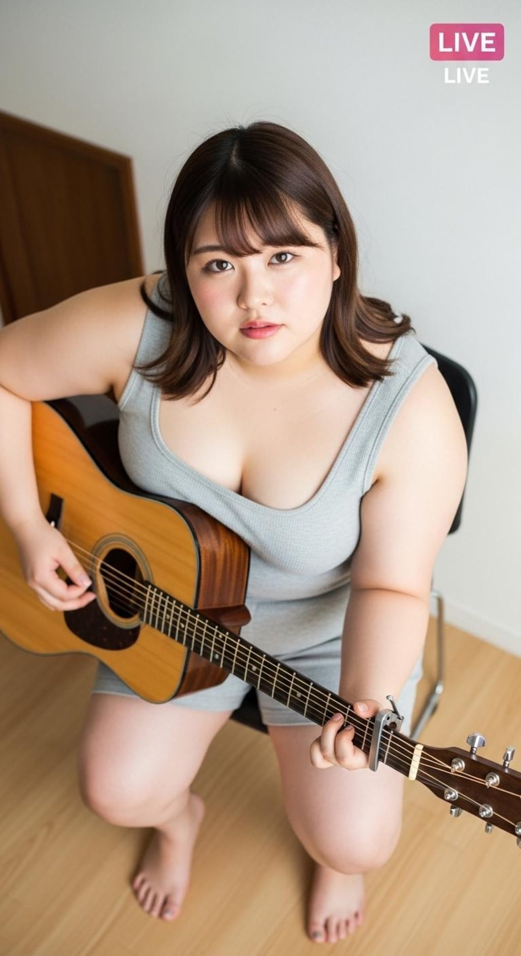 自分の魅力をよく理解している女性の弾き語りインスタライブ（ぽっちゃり編２）