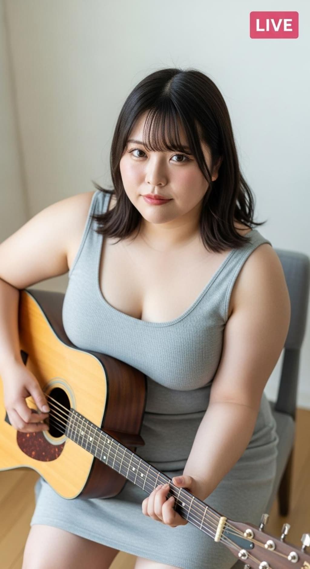 自分の魅力をよく理解している女性の弾き語りインスタライブ（ぽっちゃり編２）