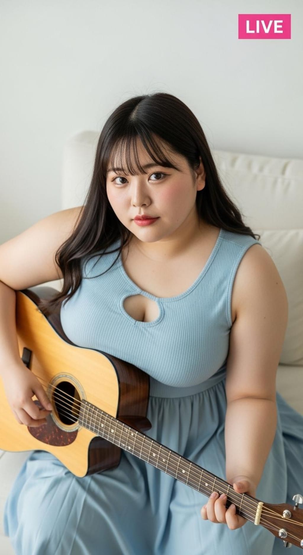 自分の魅力をよく理解している女性の弾き語りインスタライブ（ぽっちゃり編２）