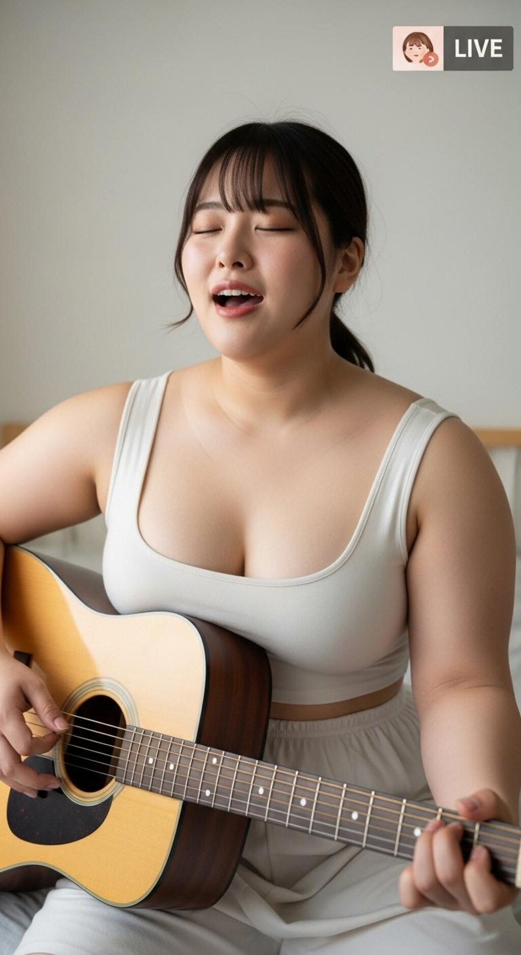 自分の魅力をよく理解している女性の弾き語りインスタライブ（ぽっちゃり編２）