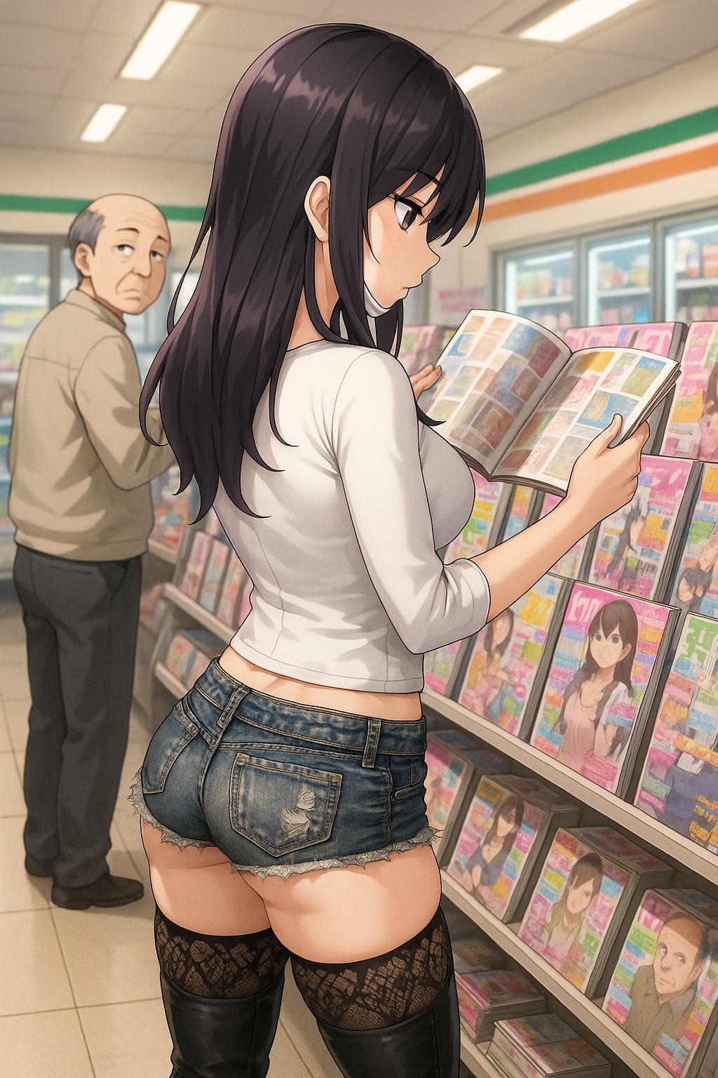 立ち読み中のおじさんからの視線。。。