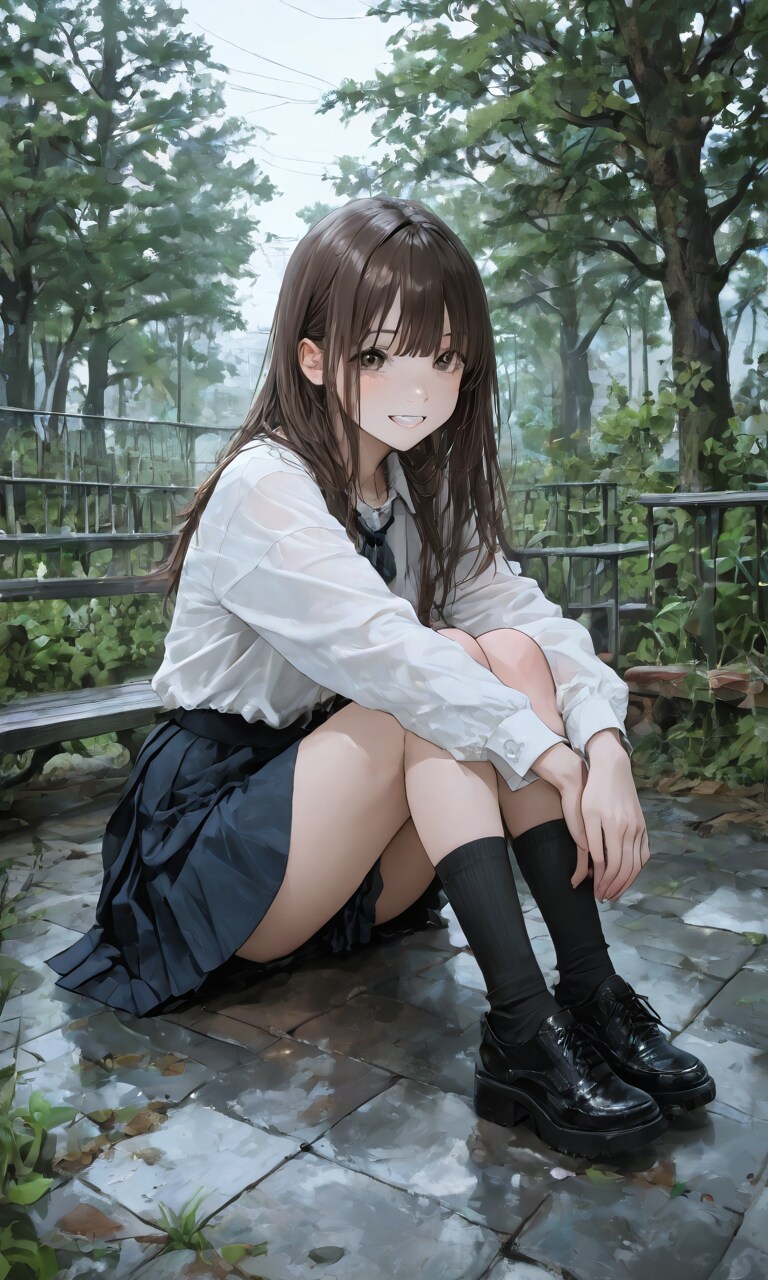 体育座り | の人気AIイラスト・グラビア