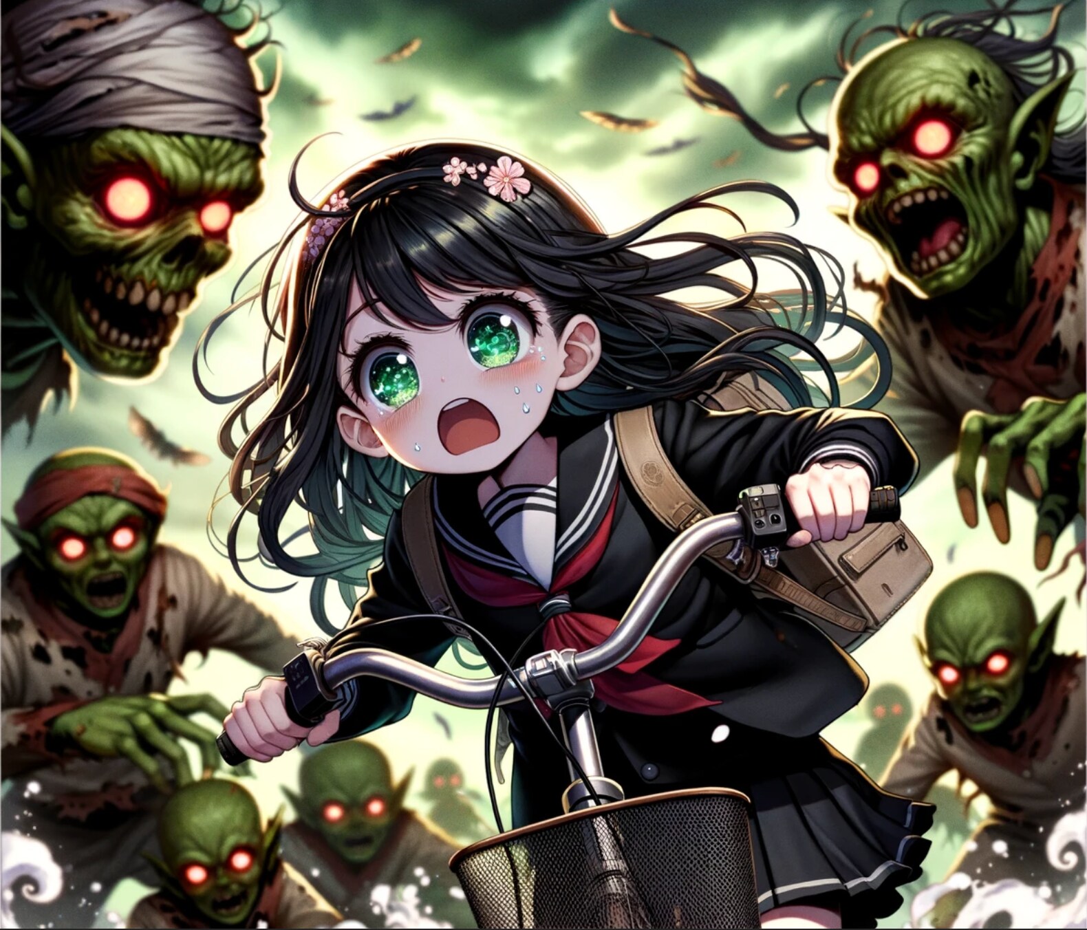 ゴブリンに追いかけられる女の子